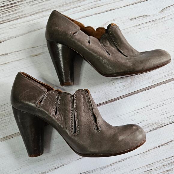 Chie Mihara Anthropologie Brown Leather Ankle Booties 37.5 - Picture 1 of 10